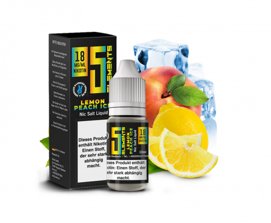 5ELEMENTS Lemon Peach Ice Nikotinsalz SALT NIC Liquid 10 mg / 10 ml