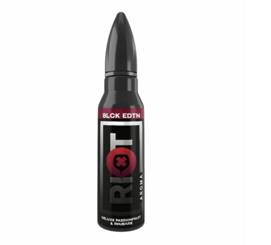 Riot Squad BLACK EDITION DELUXE PASSIONFRUIT & RHUBARB 15 ml / 60 ml Aroma Longfill