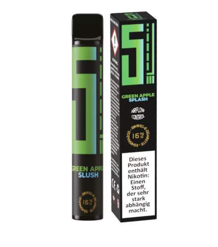 5EL GREEN APPLE SPLASH NIKOTINFREI Disposable Einweg POD System E-Zigarette Vape Pen Nic Salt 2.0 ml / 0 mg