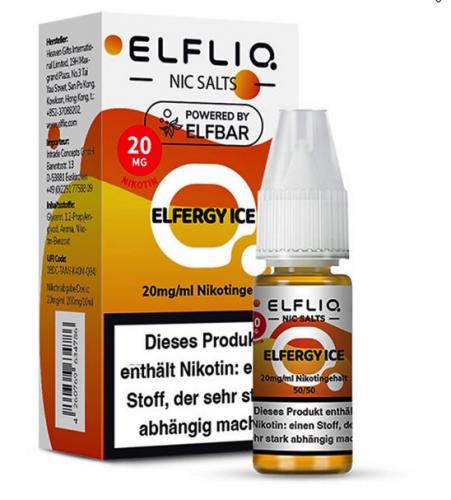 ELFBAR ELFLIQ ELFERGY ICE Nikotinsalz SALT NIC Liquid 20 mg / 10 ml
