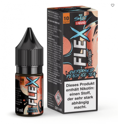 REVOLTAGE FLEX Overdosed Peach Ice Tea Nikotinsalz SALT NIC Liquid 10 mg / 10 ml