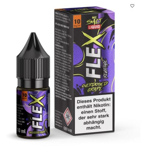 REVOLTAGE FLEX Overdosed Grape Nikotinsalz SALT NIC Liquid 10 mg / 10 ml