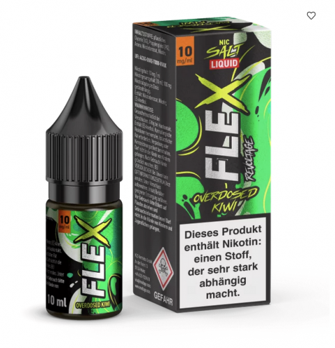 REVOLTAGE FLEX Overdosed Kiwi Nikotinsalz SALT NIC Liquid 10 mg / 10 ml