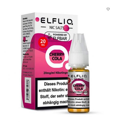 ELFBAR ELFLIQ CHERRY COLA Nikotinsalz SALT NIC Liquid 20 mg / 10 ml