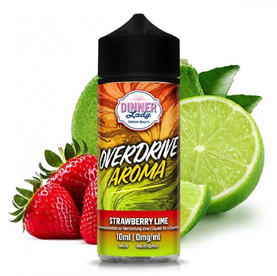 Dinner Lady Overdrive Strawberry Lime Aroma 10 ml in 120 ml Longfill Flasche – Erdbeere Limette und Kühle