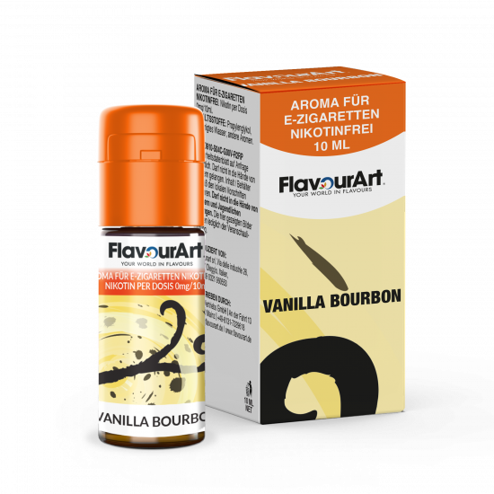 FlavourArt E-Zigaretten-Aroma Vanilla Bourbon mit intensivem Vanillegeschmack, 10 ml, nikotinfrei.