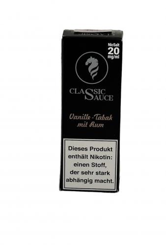 VANILLE TABAK MIT RUM by Classic Sauce Nikotinsalz Liquid 10 ml / 20 mg