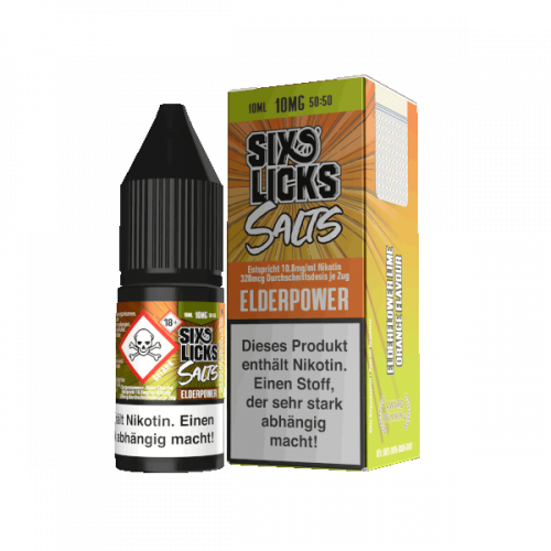 Six Licks ELDERPOWER Nikotinsalz SALT NIC Liquid 10 mg / 10 ml