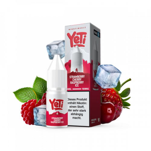 Yeti Summit STRAWBERRY CHERRY RASPBERRY ICE Overdozed Nikotinsalz Liquid 10 ml / 10 mg