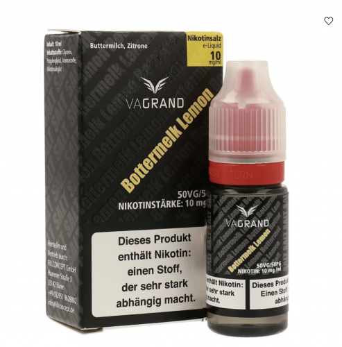 Vagrand BOTTERMELK LEMON Nikotinsalz SALT NIC Liquid 10 mg / 10 ml