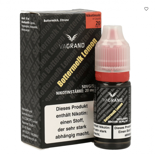 Vagrand BOTTERMELK LEMON Nikotinsalz SALT NIC Liquid 20 mg / 10 ml