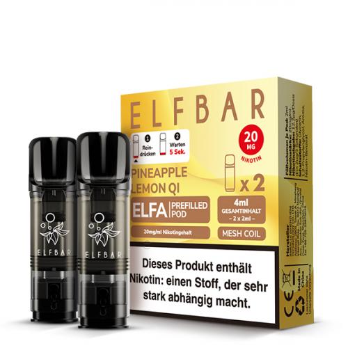 ELFA POD ELFBAR PINEAPPLE LEMON QI Prefilled Pod 2-er Set 2.0 ml / 20 mg