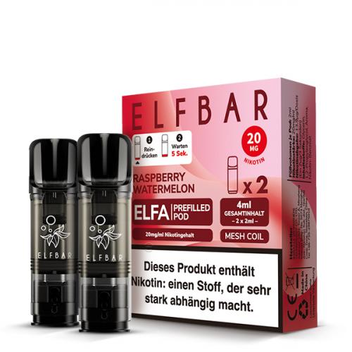 ELFA POD ELFBAR RASPBERRY WATERMELON Prefilled Pod 2-er Set 2.0 ml / 20 mg