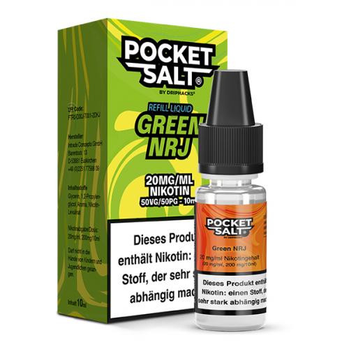 Pocket Salt GREEN NRJ by Drip Hacks NIC SALT Nikotinsalz Liquid 10 ml / 20 mg
