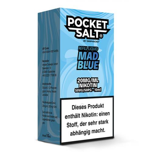 Pocket Salt MAD BLUE by Drip Hacks NIC SALT Nikotinsalz Liquid 10 ml / 20 mg