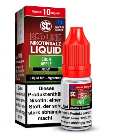 SC RED LINE Sour Apple Nikotinsalz Liquid 10 ml / 10 mg