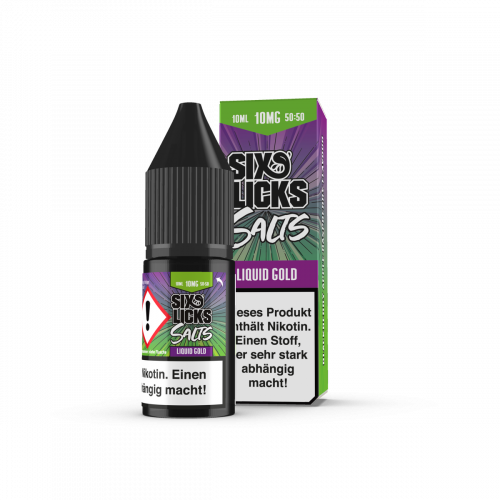 Six Licks LIQUID GOLD Nikotinsalz SALT NIC Liquid 10 mg / 10 ml