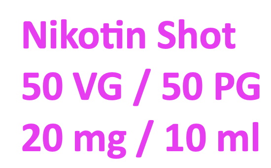 Liquidlager✓Blitzversand✓Dampfen✓ - AKTION E-Liquid SHOT Nikotin Shot 20  MG/10 ml 50 VG/50 PG jetzt bei