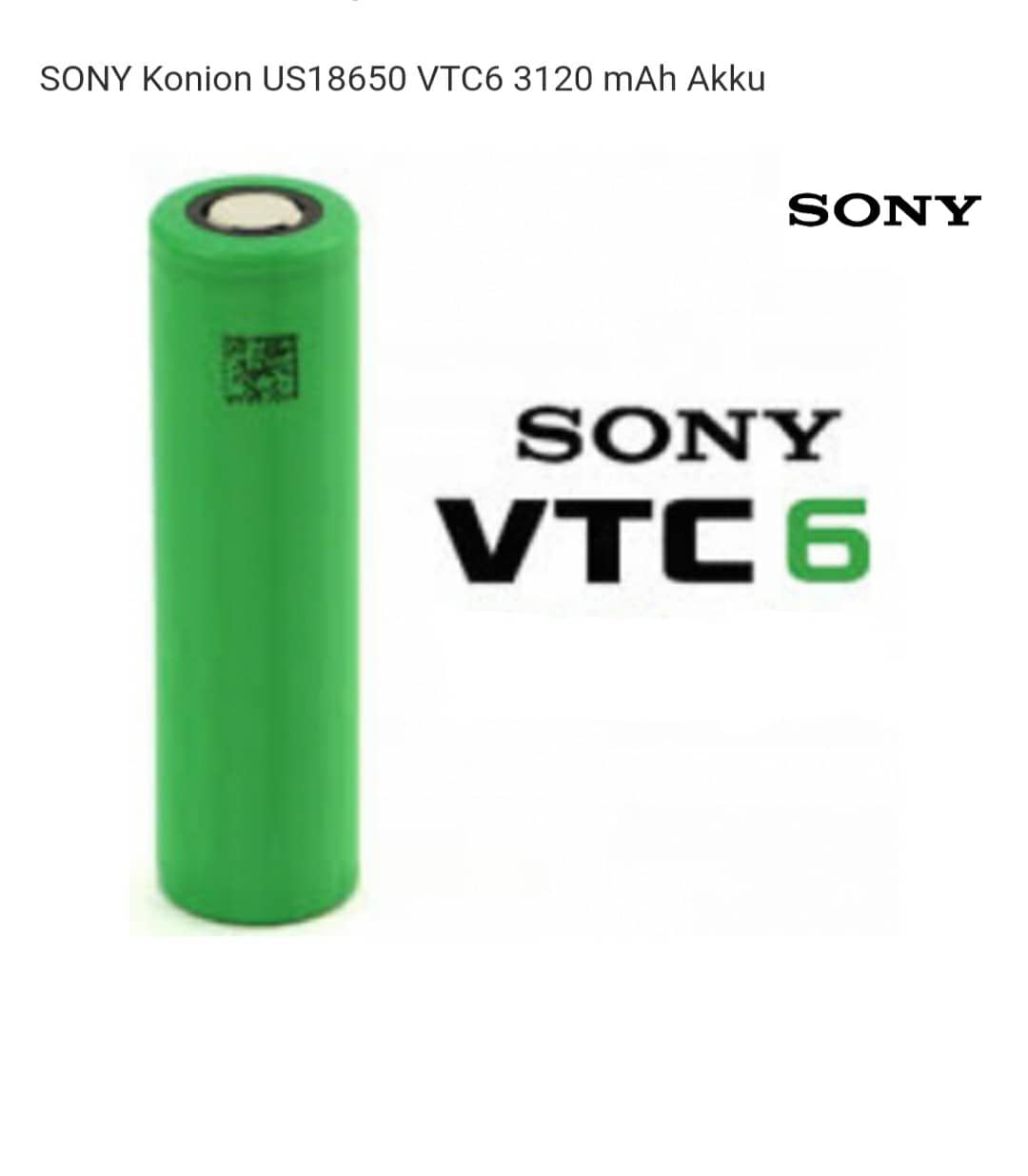 Sony Konion US 18650 VTC6 - 3000mAh