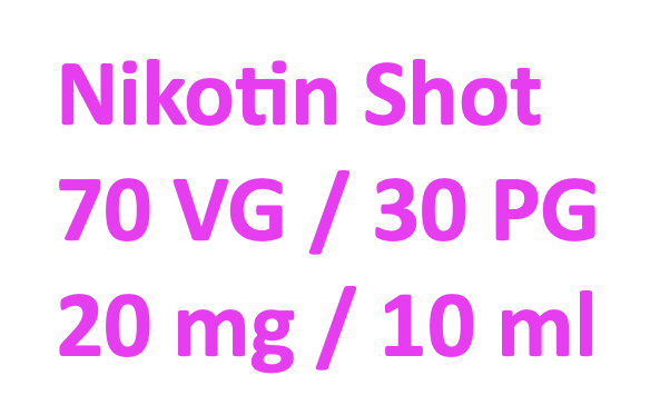 Liquidlager✓Blitzversand✓Dampfen✓ - AKTION E-Liquid SHOT Nikotin Shot 20 MG/10  ml 70 VG/30 PG jetzt bei
