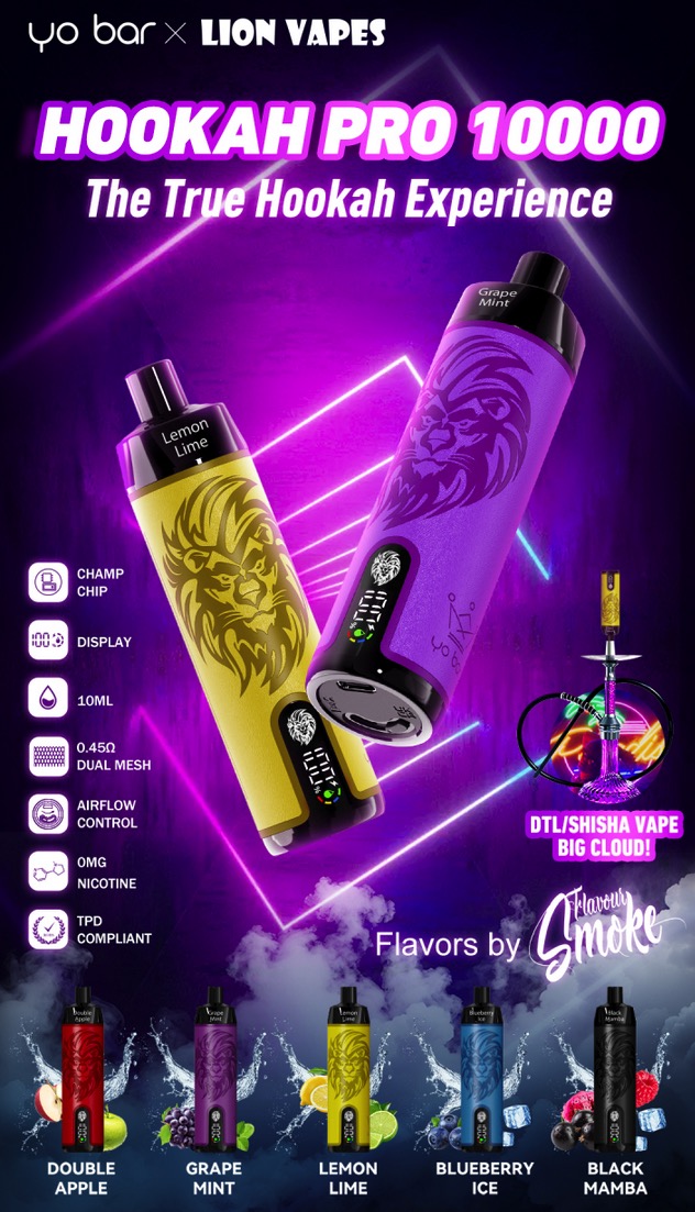 elfbar elfa kaufen yo Bar Hookah PRO 10000 LEMON LIME by Lion Vapes E-Shisha Disposable 10ml  750 mAh