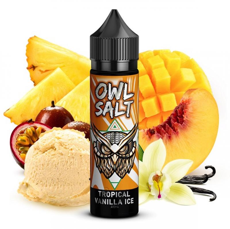 OWL SALT Tropical Vanilla Ice Aroma 10 ml in 60 ml Flasche – Longfill Aroma mit Vanilleeis, tropischen Früchten und Ice-Frische