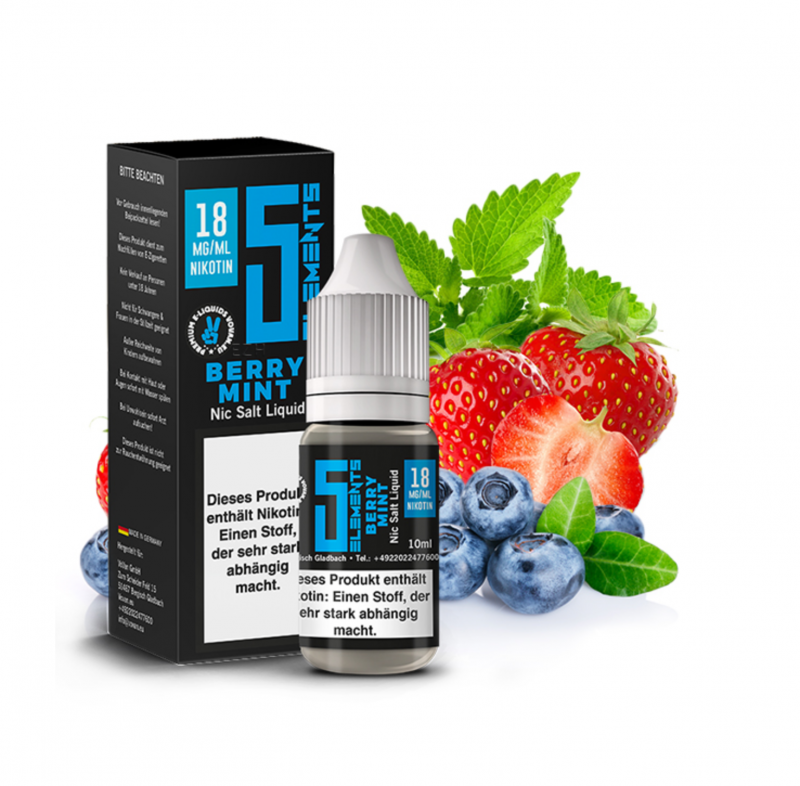 5ELEMENTS Berry Mint Nikotinsalz SALT NIC Liquid 20 mg / 10 ml