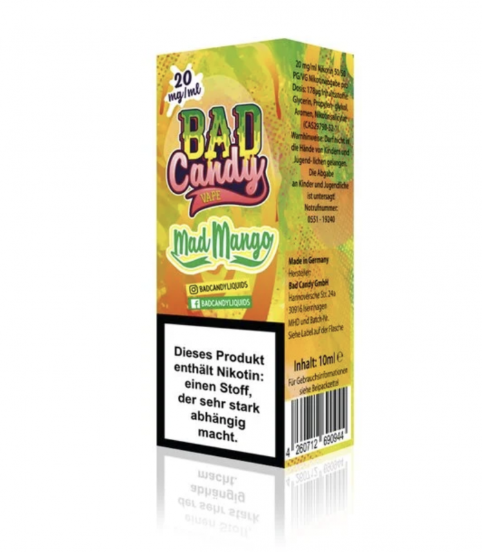BAD CANDY Mad Mango NIC SALT Nikotinsalz Liquid 10 mg / 10 ml