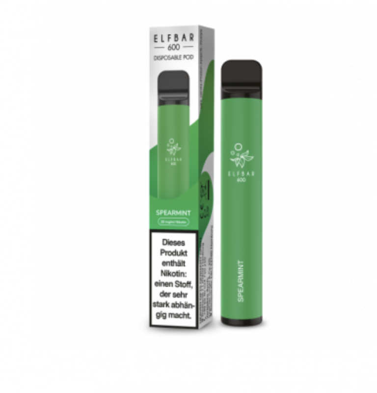 ELF BAR 600 Disposable POD System 2.0 ml / 0 mg SPEARMINT NIKOTINFREI