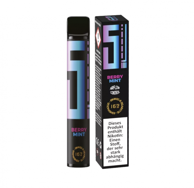 5EL BERRY MINT NIKOTINFREI Disposable Einweg POD System E-Zigarette Vape Pen Nic Salt 2.0 ml / 0 mg