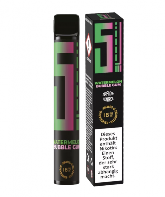 5EL WATERMELON BUBBLE GUM Disposable Einweg POD System E-Zigarette Vape Pen Nic Salt 2.0 ml / 16 mg