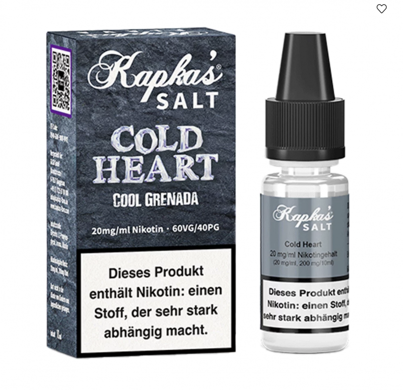 Kapka`s Flava Cold Heart Nikotinsalz Liquid 10 ml / 20 mg