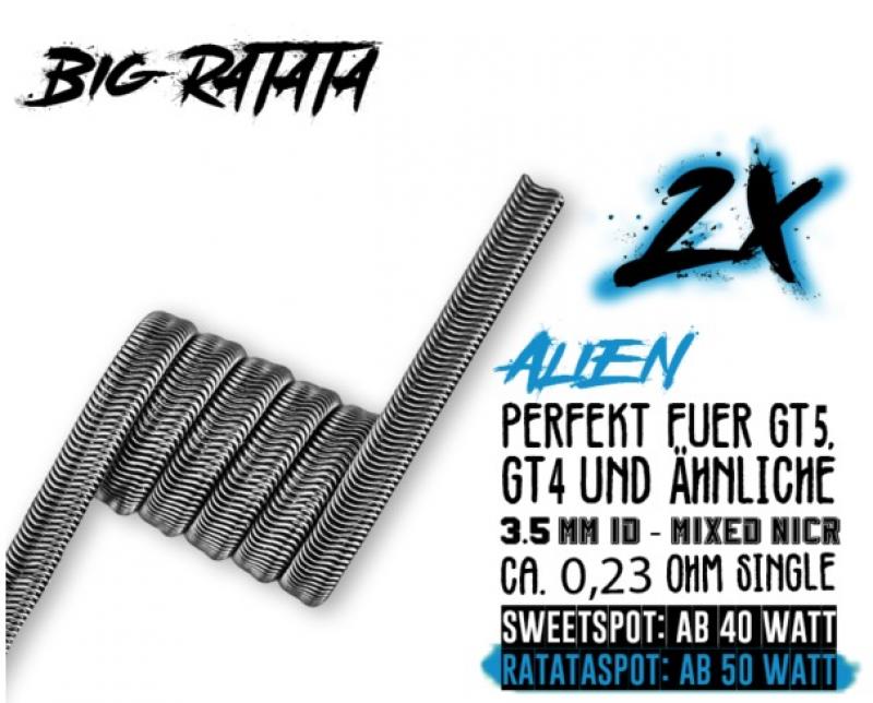 Psycho Coils Handmade Big RaTaTa Coil 2 x Alien 0.23 Ohm