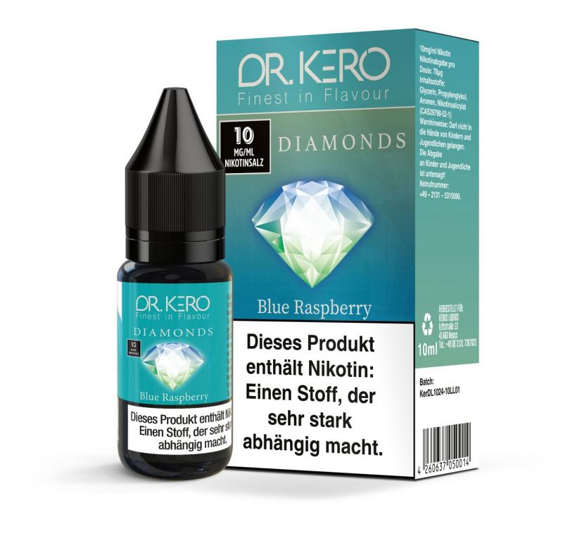 Dr. Kero Diamonds V2 Blue Raspberry E Liquid Nikotinsalz Liquid 10 ml / 10 mg