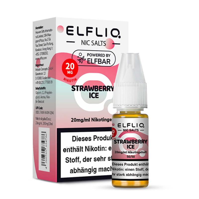 ELFBAR ELFLIQ STRAWBERRY ICE Nikotinsalz SALT NIC Liquid 20 mg / 10 ml
