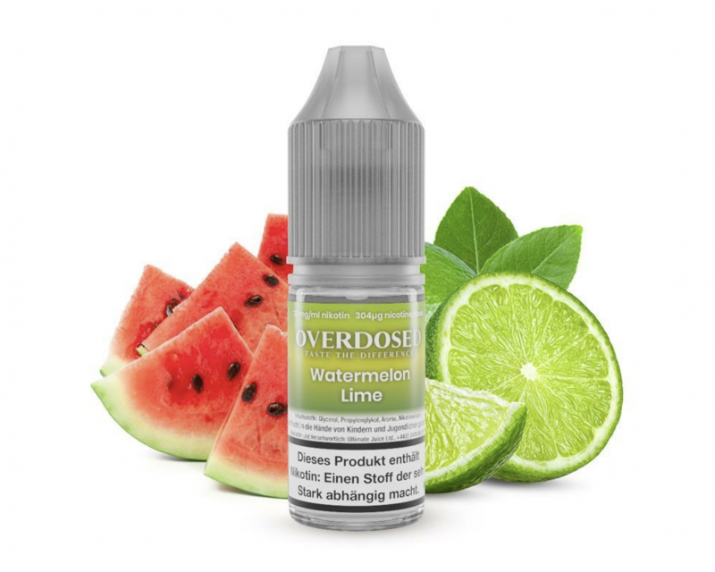 OVERDOSED Watermelon Lime Nikotinsalz SALT NIC Liquid 8 ml / 10 mg