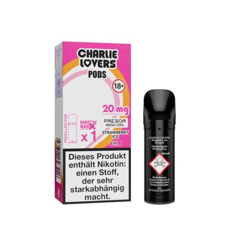 Charlie Lovers STRAWBERRY ICE Prefilled POD (1 Stk.) 2.0 ml / 20 mg