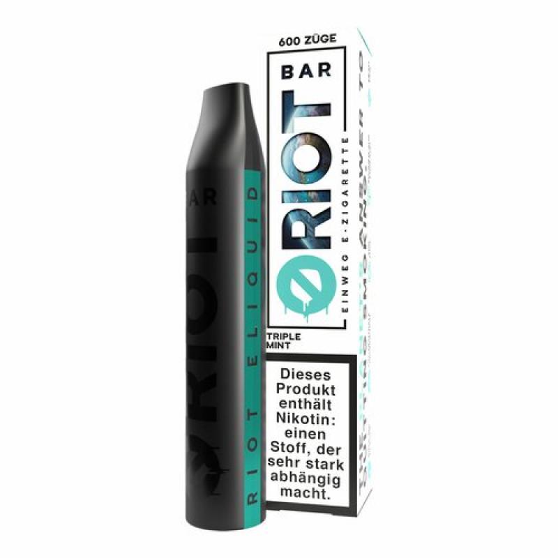 RIOT BAR TRIPLE MINT Disposable Einweg POD System Nic Hybrid Salt 2.0 ml / 20 mg