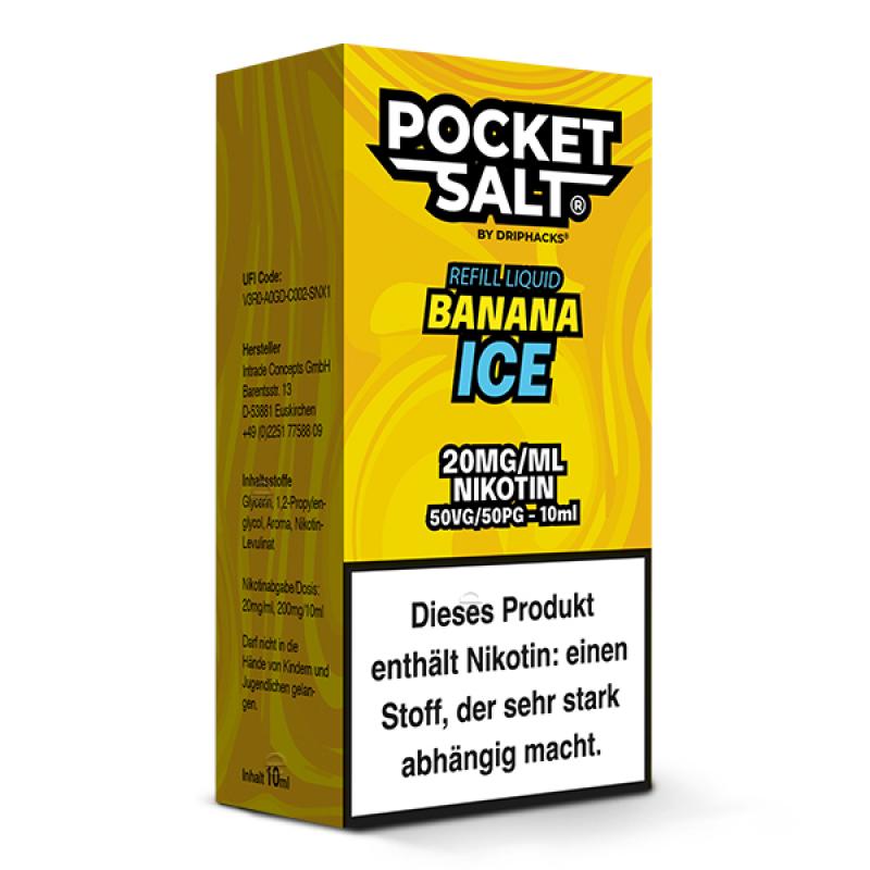 Pocket Salt BANANA ICE by Drip Hacks NIC SALT Nikotinsalz Liquid 10 ml / 20 mg