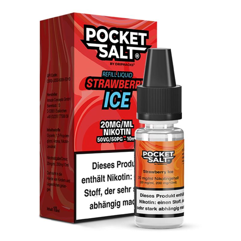 Pocket Salt STRAWBERRY ICE by Drip Hacks NIC SALT Nikotinsalz Liquid 10 ml / 20 mg