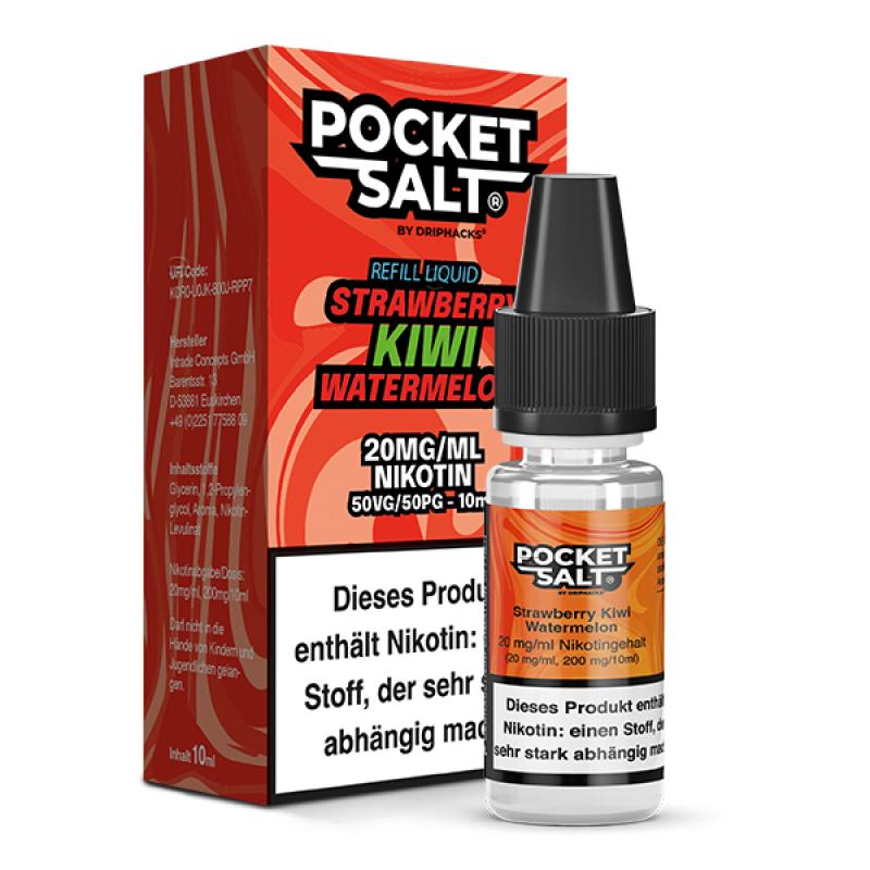 Pocket Salt STRAWBERRY KIWI WATERMELON by Drip Hacks NIC SALT Nikotinsalz Liquid 10 ml / 20 mg