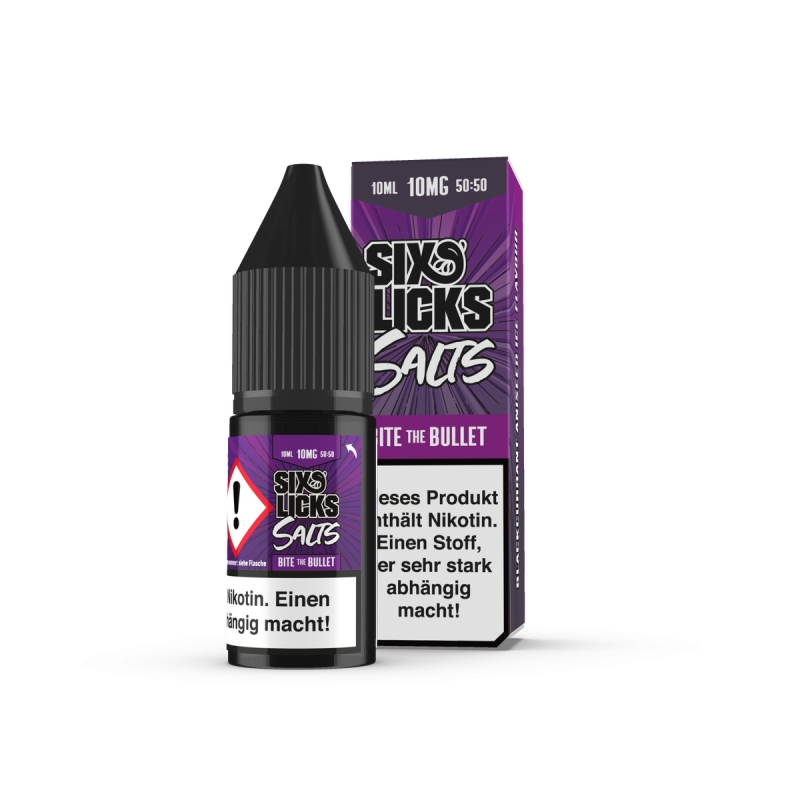 Six Licks BITE THE BULLET Nikotinsalz SALT NIC Liquid 10 mg / 10 ml