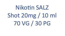 Nikotin SALZ Nikotinsalz Shot 20 MG / 10 ml 70 VG/30 PG
