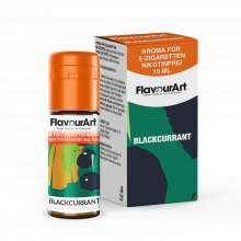 FlavourArt E-Zigaretten-Aroma Blackcurrant mit dem Geschmack von schwarzer Johannisbeere, 10 ml Flasche, nikotinfrei.