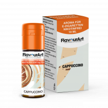 FlavourArt E-Zigaretten-Aroma Cappuccino mit authentischem Kaffee-Milch-Geschmack, 10 ml Flasche, nikotinfrei.