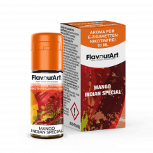 FlavourArt E-Zigaretten-Aroma Mango Indian Special mit exotischem Mango-Geschmack, 10 ml Flasche, nikotinfrei.