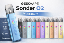 Geekvape Sonder Q2 Vape E-Zigaretten Starterset POD System 1.350 mAh 3.0 ml Misty Blue